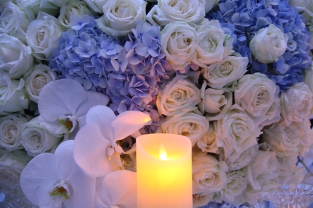 Candle with flowers at a Malaysian wedding